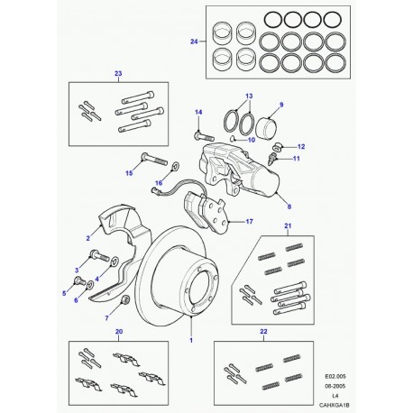 Land rover ecrou a six pans Discovery 1 (NH606041L)