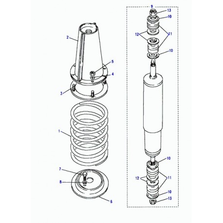 Land rover support jambe de suspension Defender 90, 110, 130, Discovery 1, Range Classic (NRC6372)