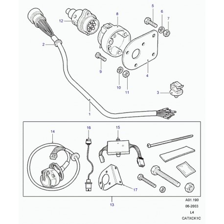 Land rover plaque de montage prise courant Discovery 1 (NRC8048)