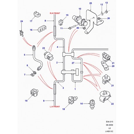 Land rover agrafe tuyau de frein Defender 90, 110, 130 (NTC1177)