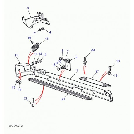 Land rover prolongement latéral pare-chocs arrière Discovery 1 (NTC5098PUB)