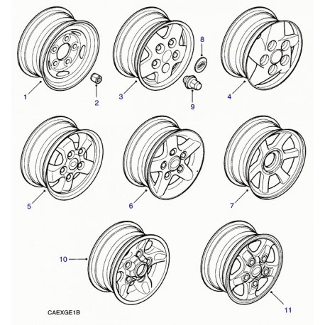 Land rover roue (acier) Discovery 1 (NTC5193PM)