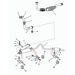 support suspension tuyau d'echappement Defender 90, 110, 130, Discovery 1, Range Classic