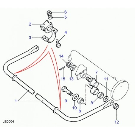 Land rover bague bras support barre stabilisatrice Defender 90, Discovery 1, Range Classic (NTC7394)