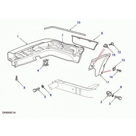 Land rover pare-chocs arrière Range P38 (NTC7881)