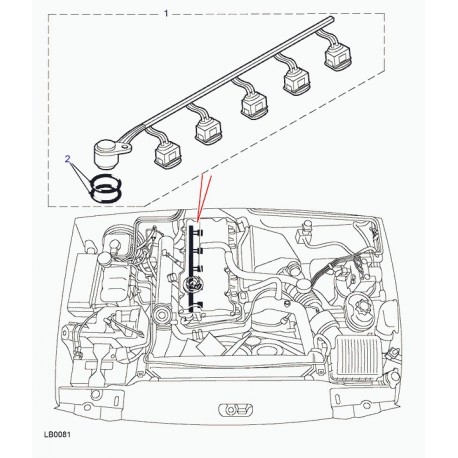 Land rover joint torique de faisceau d'injection Defender 90, 110, 130 et Discovery 2 (NYX100080)