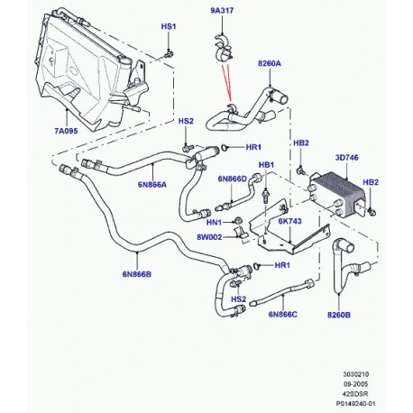 Land rover refroidisseur d'huile Range Sport (PBC500051)