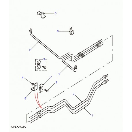 Land rover support tuyaux flexibles d'huile Discovery 2 (PBU101250)