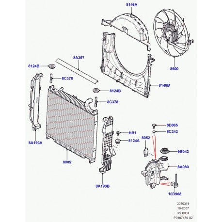 Land rover radiateur Range L322,  Sport (PCC500300)