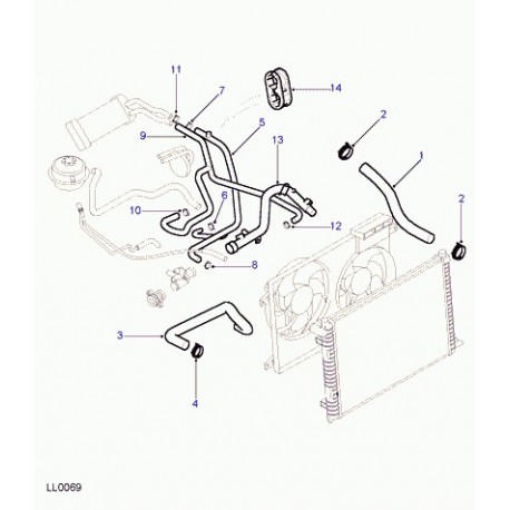 Land rover durite de chauffage Freelander 1 (PCH114900)