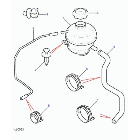 Land rover tuyau refroidisseur a reservoir Freelander 1 (PCH115970)
