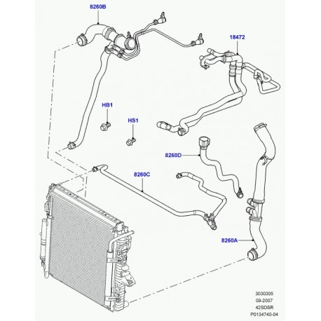 Land rover durite de radiateur Range Sport (PCH500893)