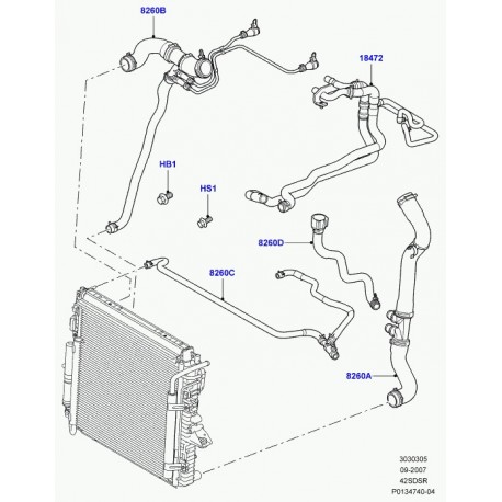 Land rover durite de chauffage Range Sport (PCH501401)