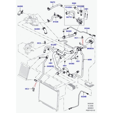 Land rover tuyau flexible Range L322 (PCH503200)