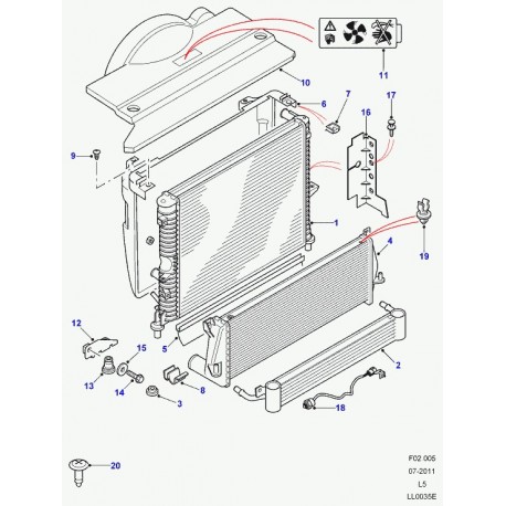 Land rover radiateur Discovery 2 (PDK000080)