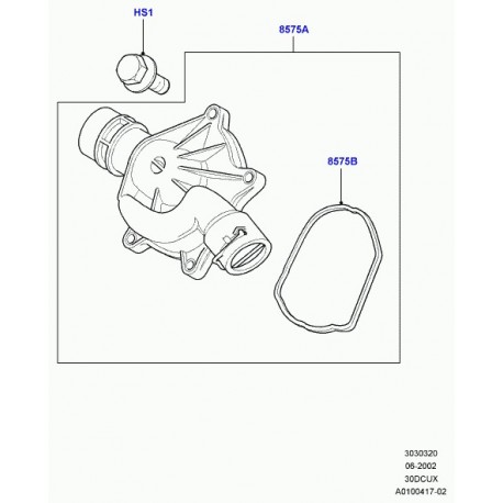 Land rover joint thermostat Freelander 1 et Range L322 (PEF000040)