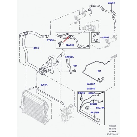 Land rover durite de chauffage Discovery 3, Range Sport (PEH500034)