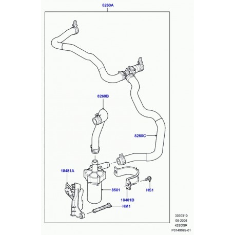 Land rover durite de chauffage Range Sport (PEH500122)