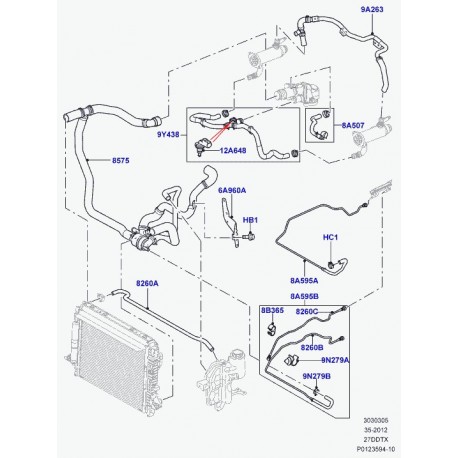 Land rover durite de radiateur Discovery 3, Range Sport (PEL500310)