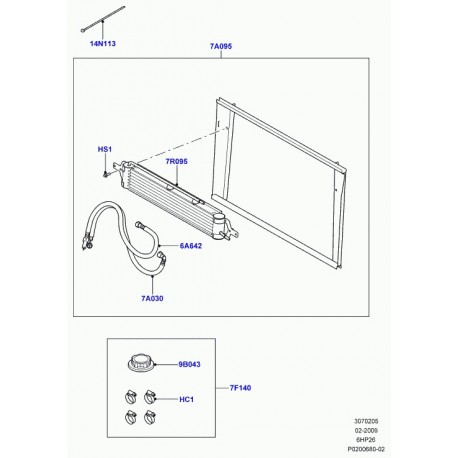 Land rover refroidisseur d'huile Range L322 (PFZ500030)