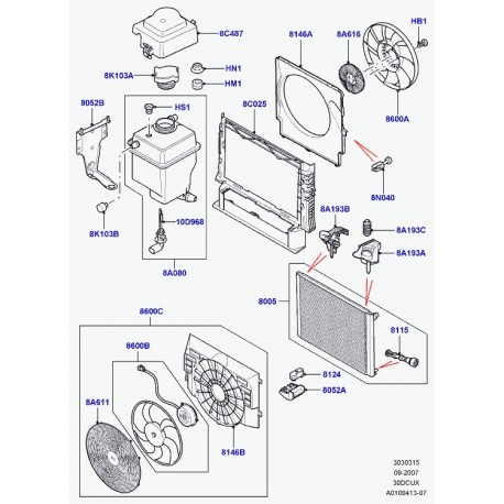 Land rover accouplement ventilateur Range L322 (PGB000030)