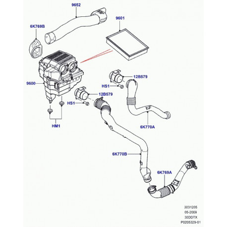 Land rover filtre à air Discovery 3, 4 et Range Sport (PHE000112)