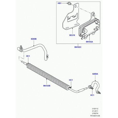 Land rover refroidisseur combustible Discovery 3, Range Sport (PIB500120)