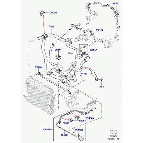 Land rover tuyau flexible Discovery 3, Range Sport (PIH500101)