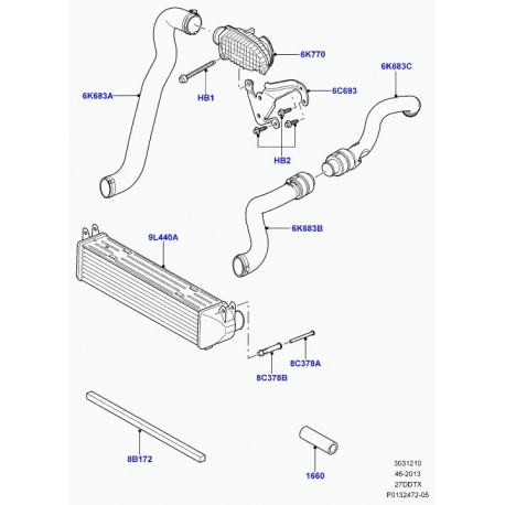 Land rover intercooler Discovery 3 (PML500011)