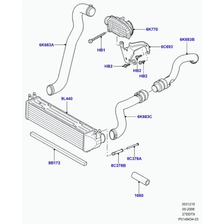 Land rover durite intercooler (PNH500025)