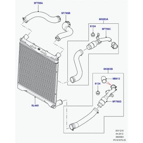 Land rover tuyau gauche intercooler Range Sport (PNH500341)