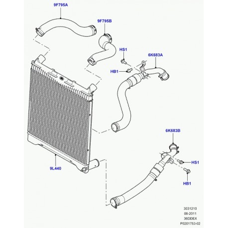 Land rover tuyau flexible Range L322 (PNH500460)