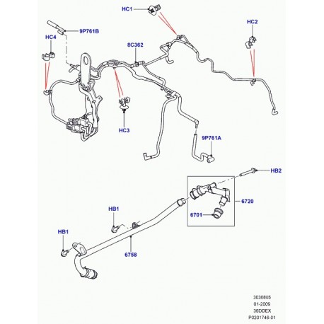 Land rover tuyau flexible a depression Range L322 (PNH500630)