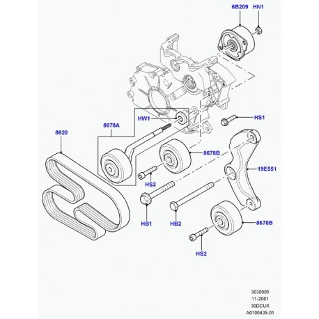 Land rover poulie pompe à eau Freelander 1 et Range L322 (PQR000080)