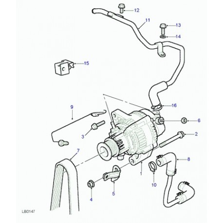 Land rover courroie trapezoidale AVEC CLIM Freelander 1 (PQS100851)