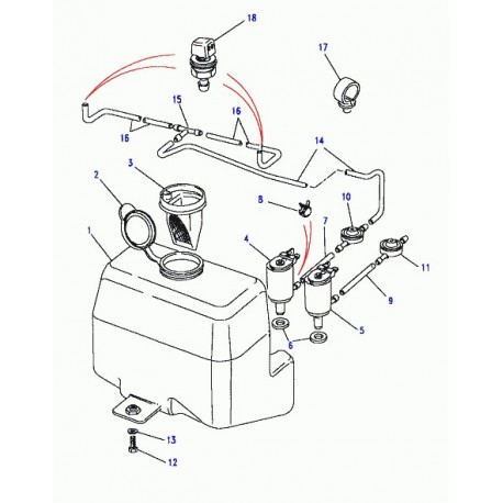 Land rover tuyau flexible a eau Discovery 1 (PRC6852)