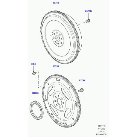 Land rover vis a tete hexagonale Discovery 3 (PSK500040)