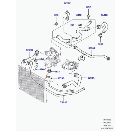 Land rover agrafe tuyau flexible Freelander 1 et Range L322 (PYC000120)