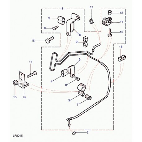 Land rover agrafe tuyau flexible Discovery 2 et Freelander 1 (PYC101220L)