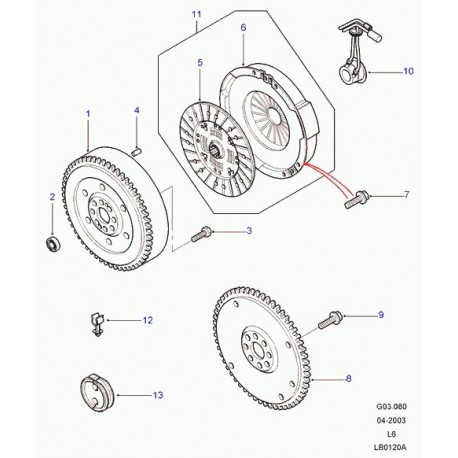 Land rover boulon Freelander 1 (PYP100610L)