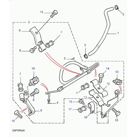 Land rover tuyau flexible reservoir a pompe Freelander 1 (QEH102080)