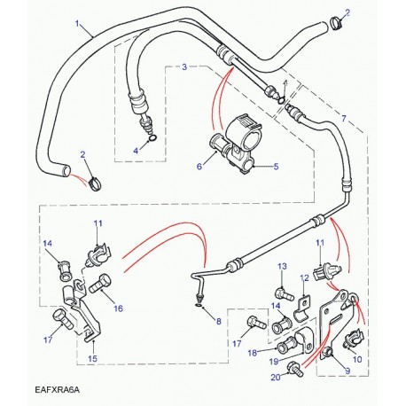 Land rover tuyau flexible reservoir a pompe Freelander 1 (QEH102120)