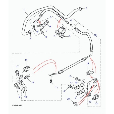 Land rover tuyau flex.- reservoir a pompe Freelander 1 (QEH102130)