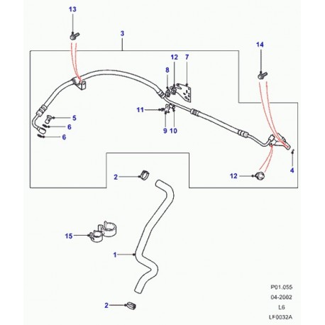 Land rover tuyau flexible reservoir a pompe Freelander 1 (QEH102364)