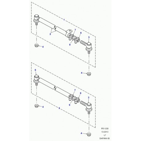 Land rover barre intermediairede direction Range P38 (QEK000050)