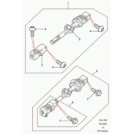 Land rover necessaire reparation colonne direction Discovery 2 (QLE500010)