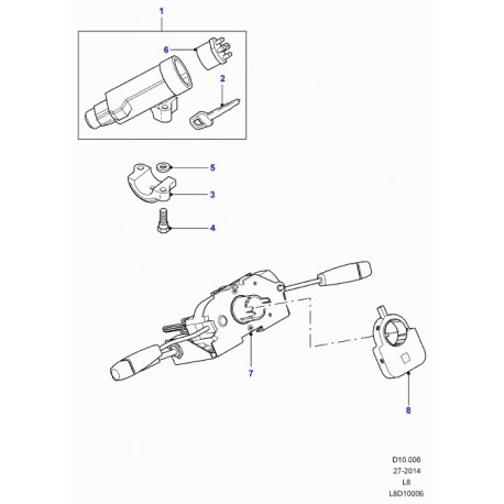 Land rover collier serrure antivol de direction Defender 90, 110, 130 (QRG500010)