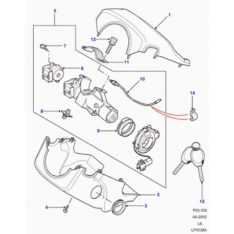 Land rover joint colonne de direction Freelander 1 (QRT100020)