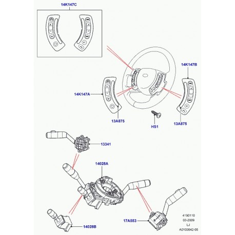 Land rover interrupteur contact avertisseur Range L322 (QTN000020MVM)