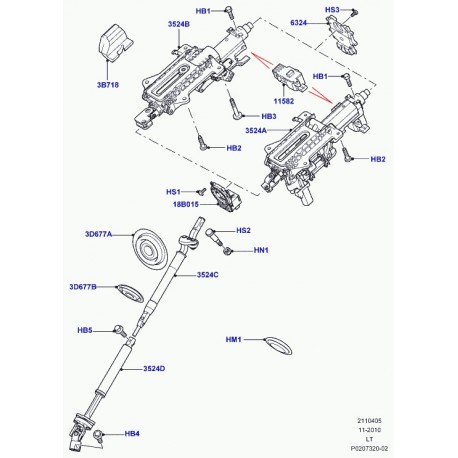 Land rover boulon Defender 90, 110, 130, Discovery 2, 3, Range L322, Sport (QYG500100)